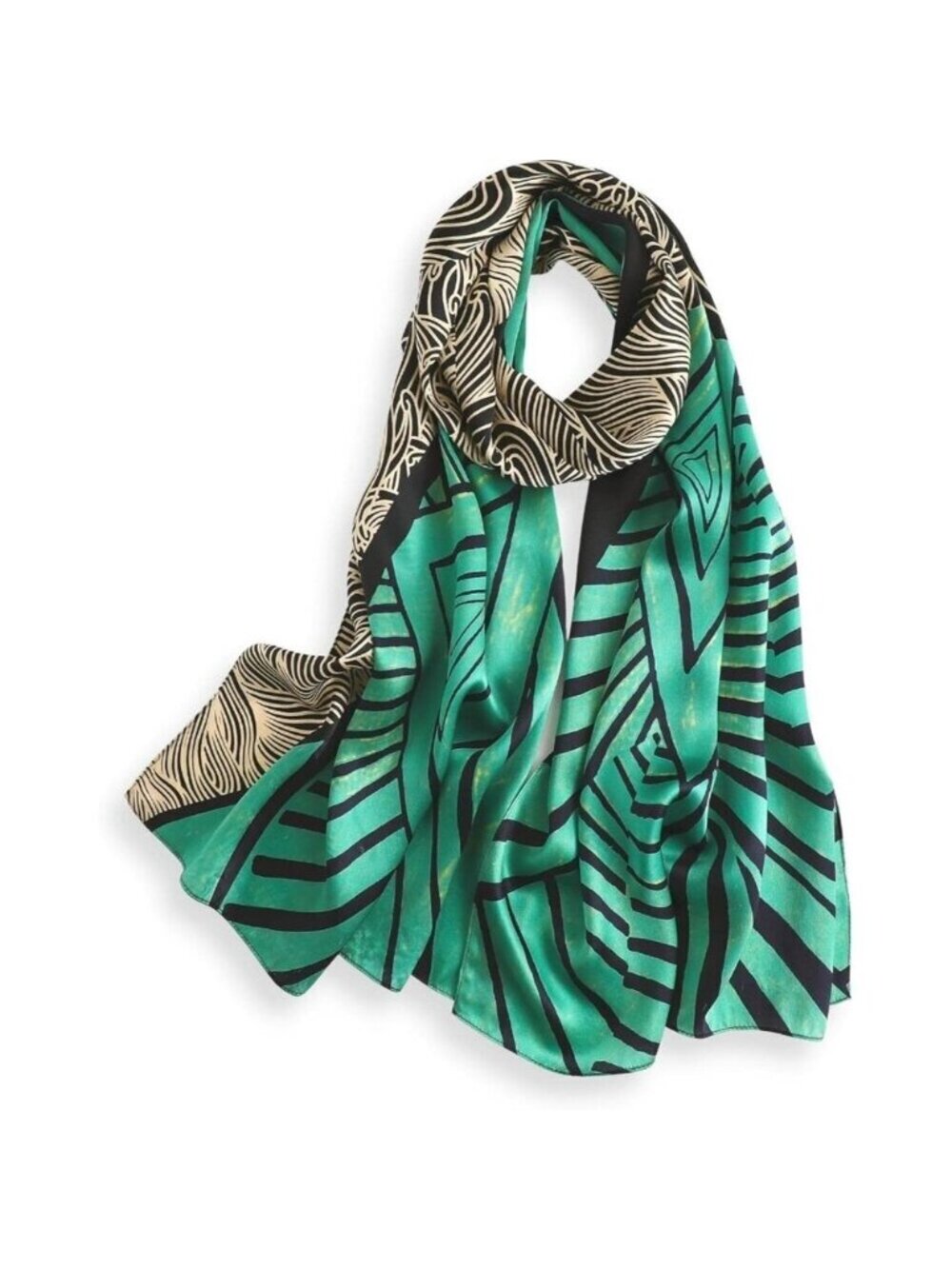 🆕 Women Green Mulberry Silk Long Scarf Large Oblong Shawl Head Neck Hair Wrap